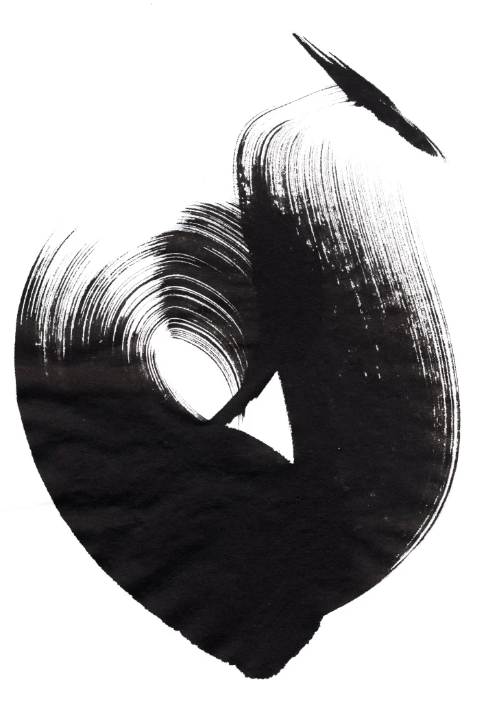 Abstract Black White Gradient Flowing Circular Sharp