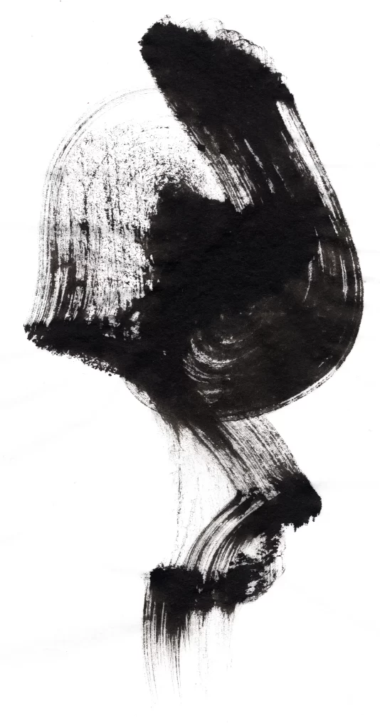 Abstract Black White Gradient Flowing Organic