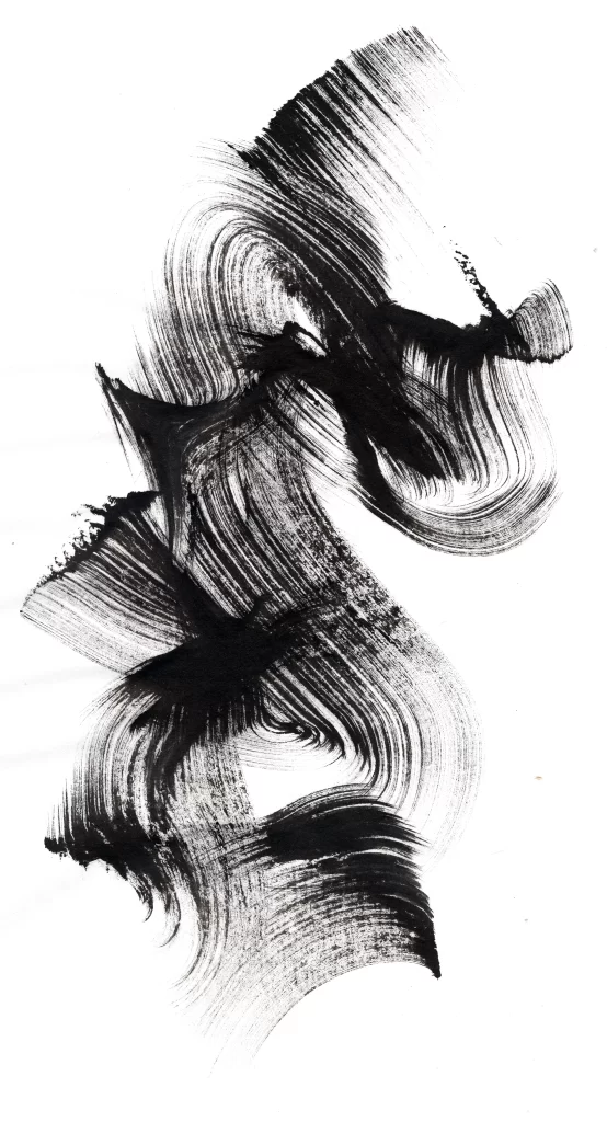 Abstract Black White Swirling Dynamic Fluid