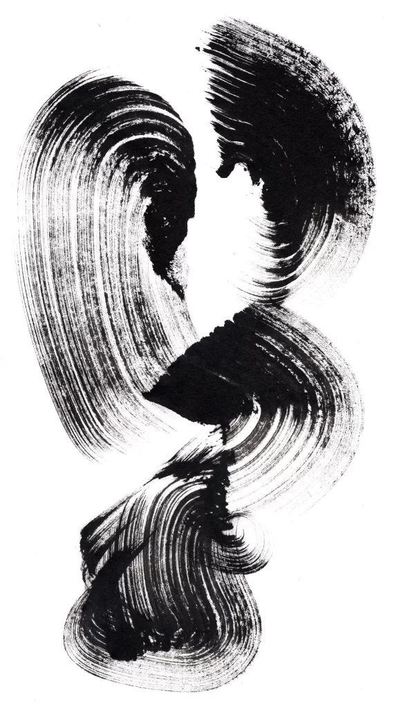 Abstract Black White Swirling Textured Dynamic