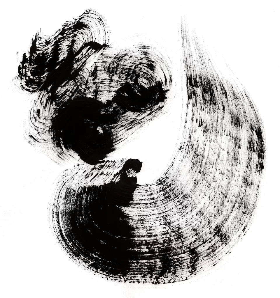 Abstract Black White Swirling Textured Dynamic Fluid