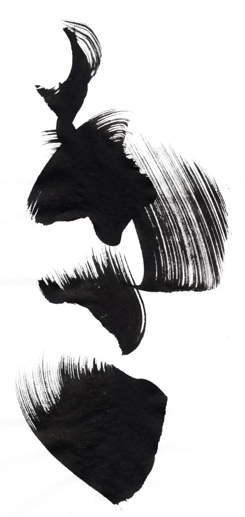 Abstract Black White Texture Flowing Organic Shapes