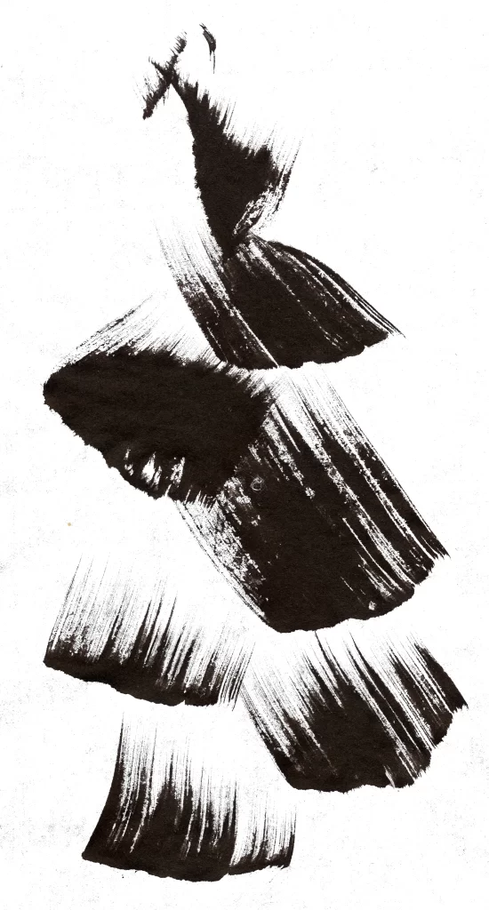 Abstract Black White Textured Flowing Dynamic Organic