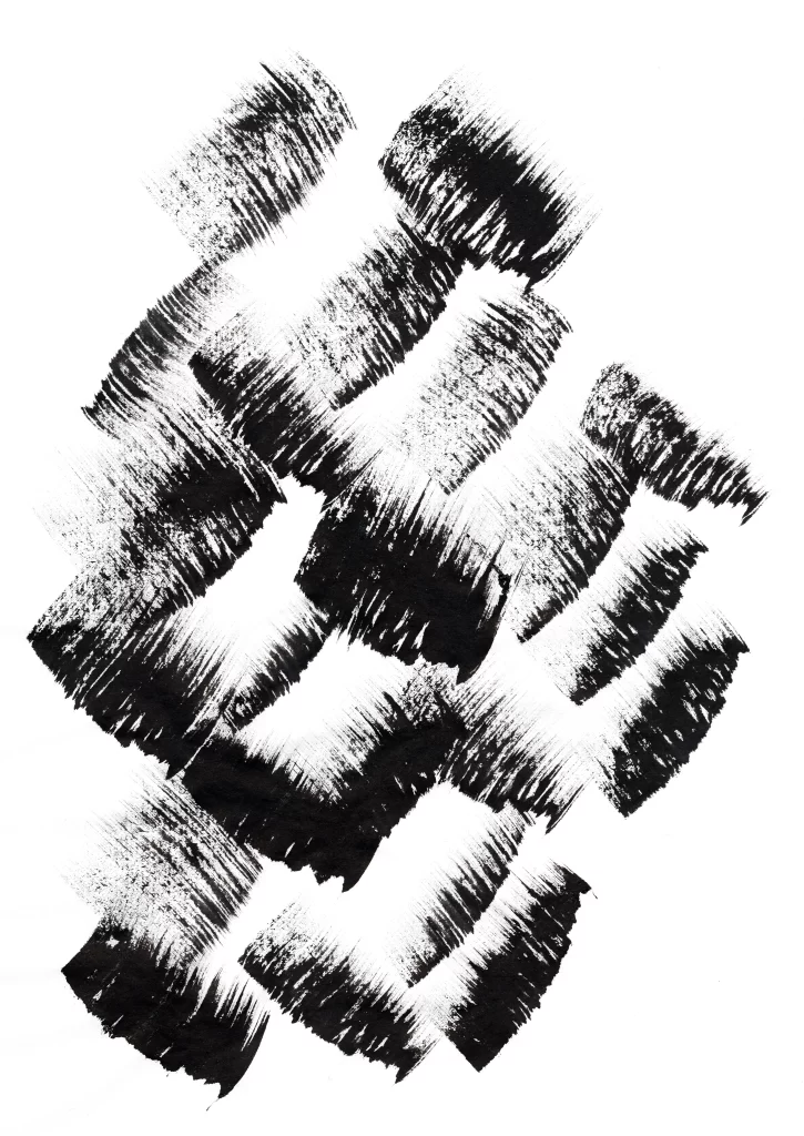 Abstract Black White Textured Organic Flowing