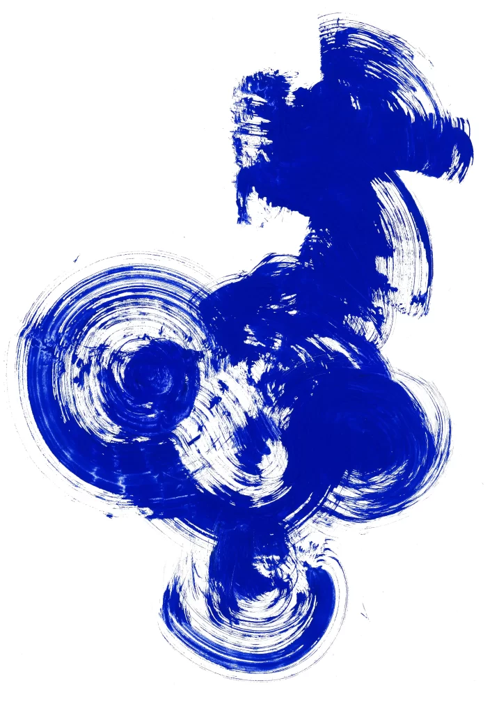 Abstract blue swirl dynamic artistic expression