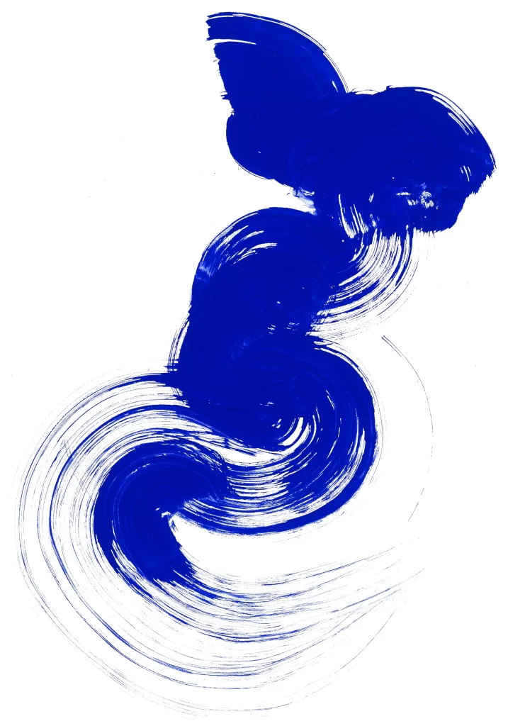 Abstract blue swirl dynamic brushstrokes fluid