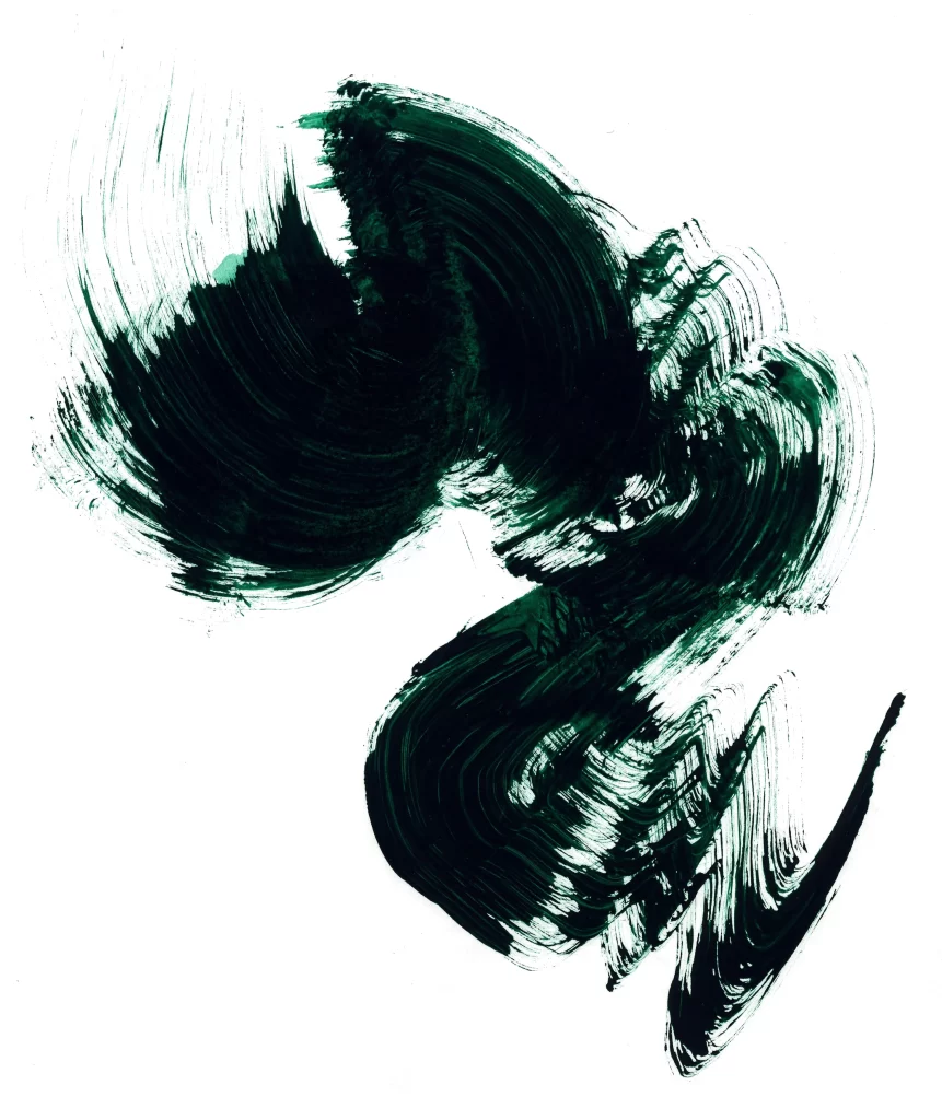 Abstract brushstrokes green dynamic textured artistic