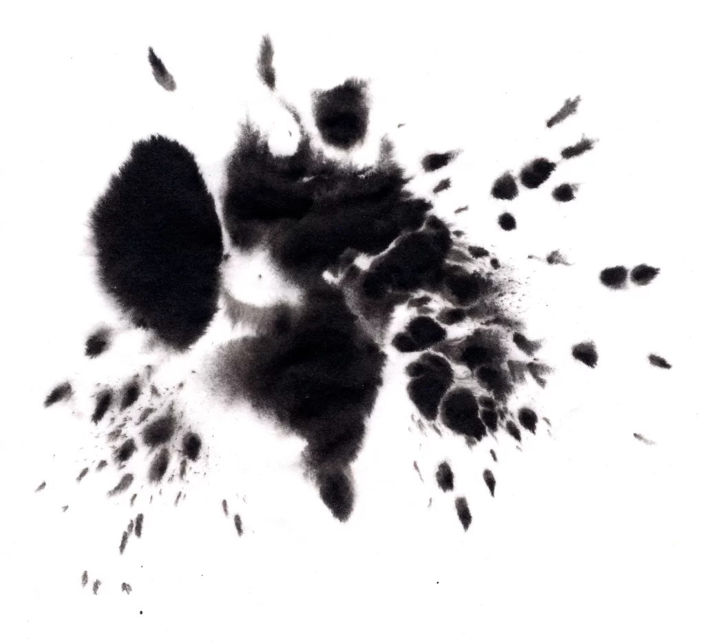 Abstract Ink Blot Gradient Black White Texture Organic Spontaneous