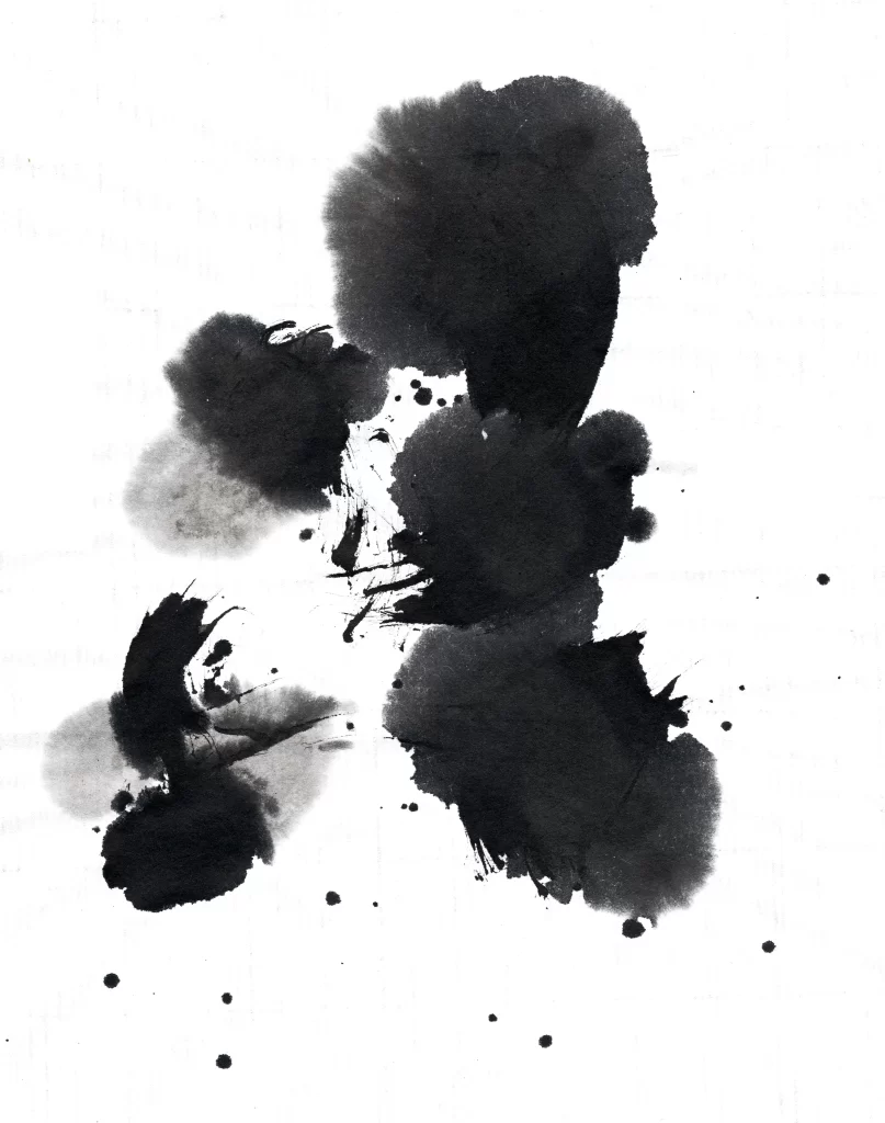Abstract Ink Blot Gradient Dark Flowing