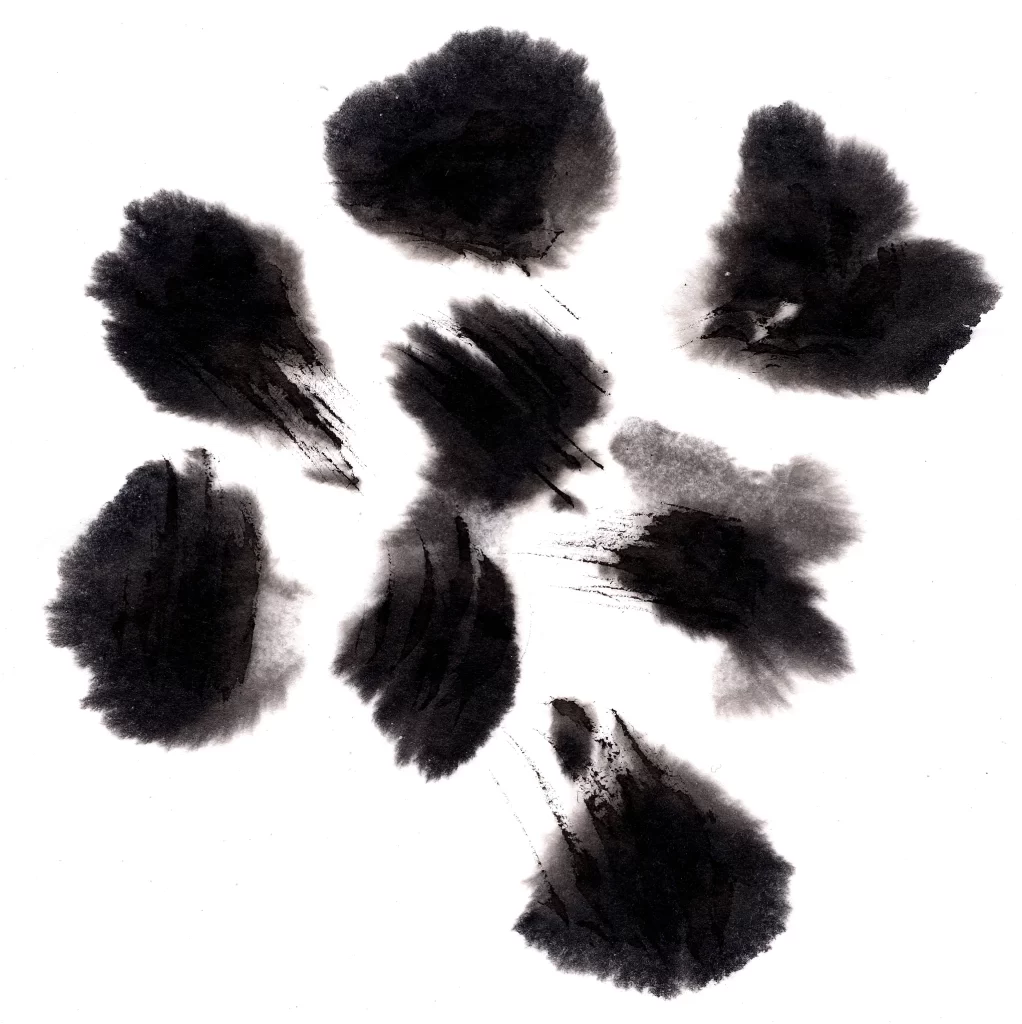 Abstract Ink Blot Gradient Dark Flowing Organic