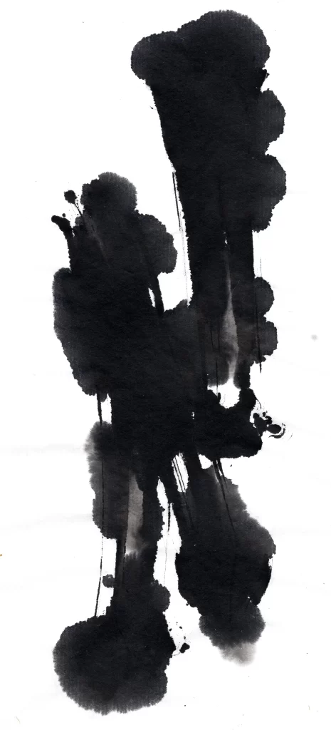 Abstract Ink Wash Black Gradient Flowing Dense