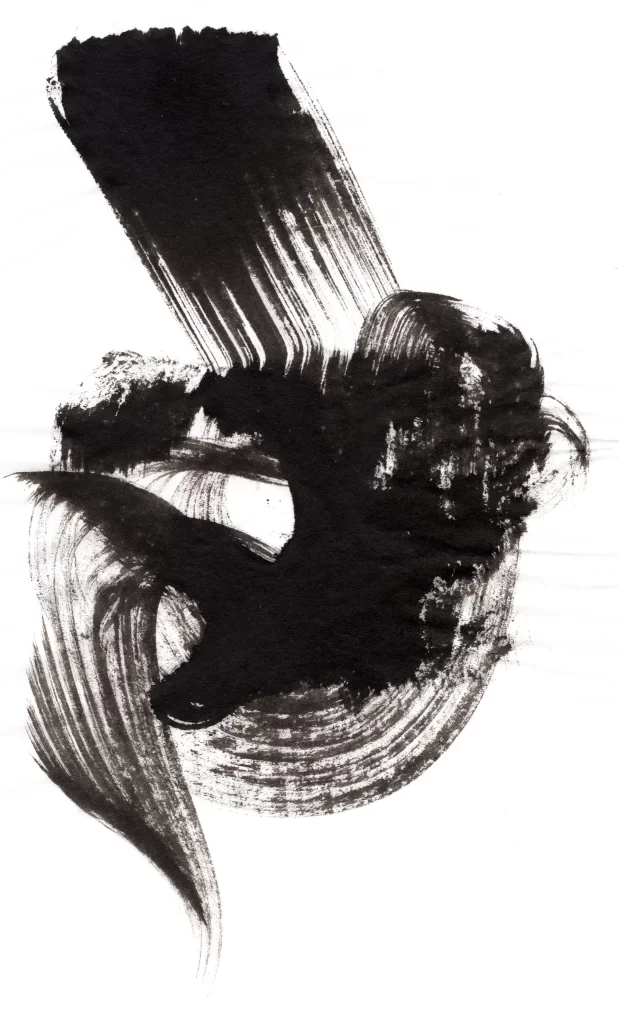 Abstract Ink Wash Black White Gradient Flowing