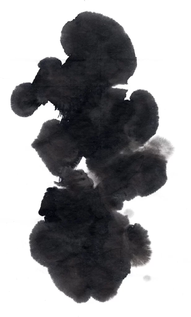 Abstract Ink Wash Dark Gradient Blended Organic Shapes