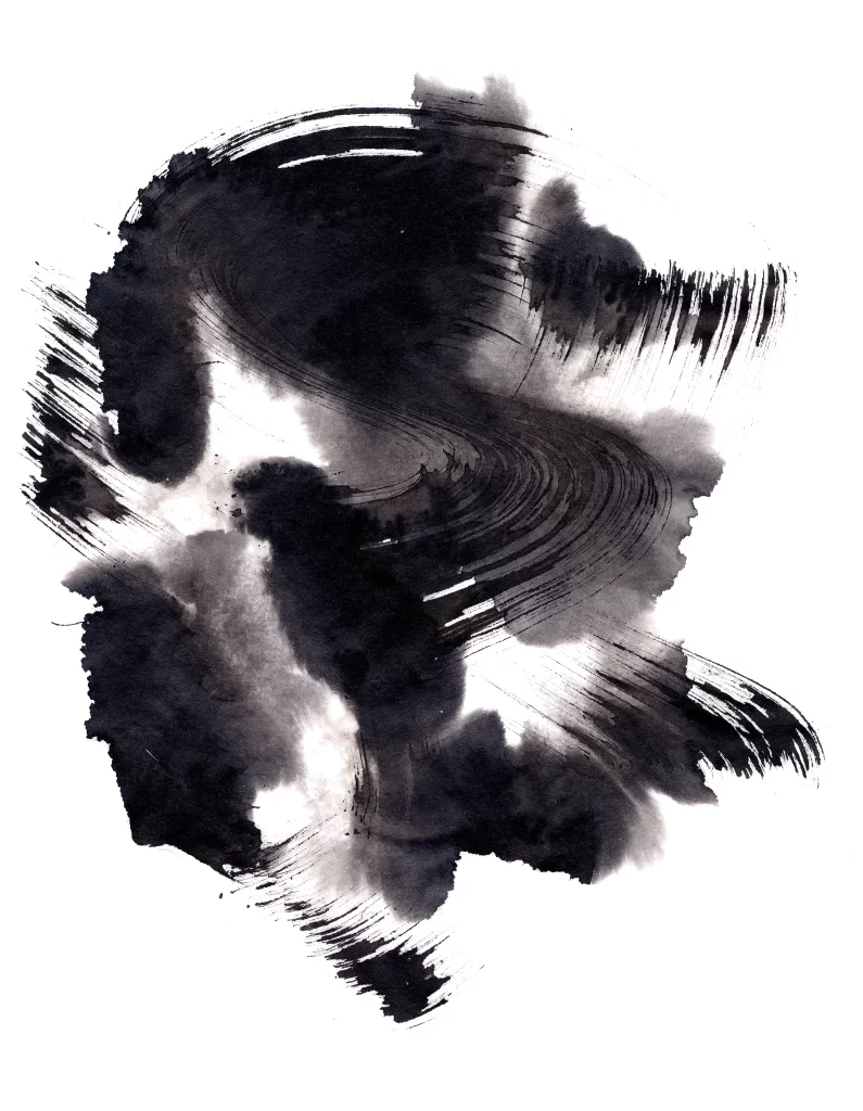 Abstract Ink Wash Dark Gradient Flowing Dense