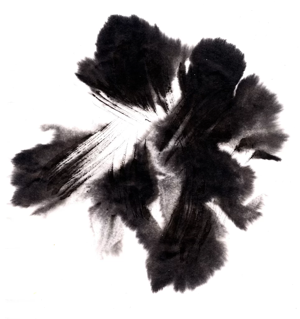 Abstract Ink Wash Dark Gradient Flowing Organic