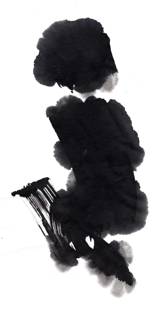 Abstract Ink Wash Dark Gradient Flowing Sharp