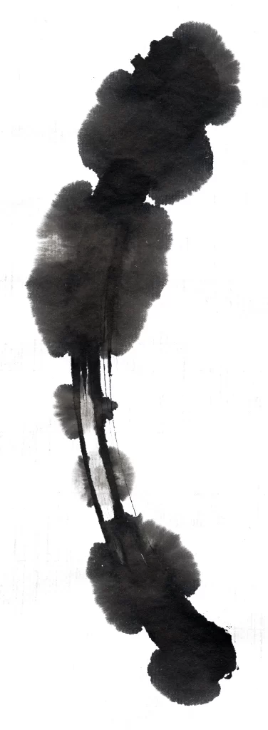 Abstract Ink Wash Gradient Flowing Dense