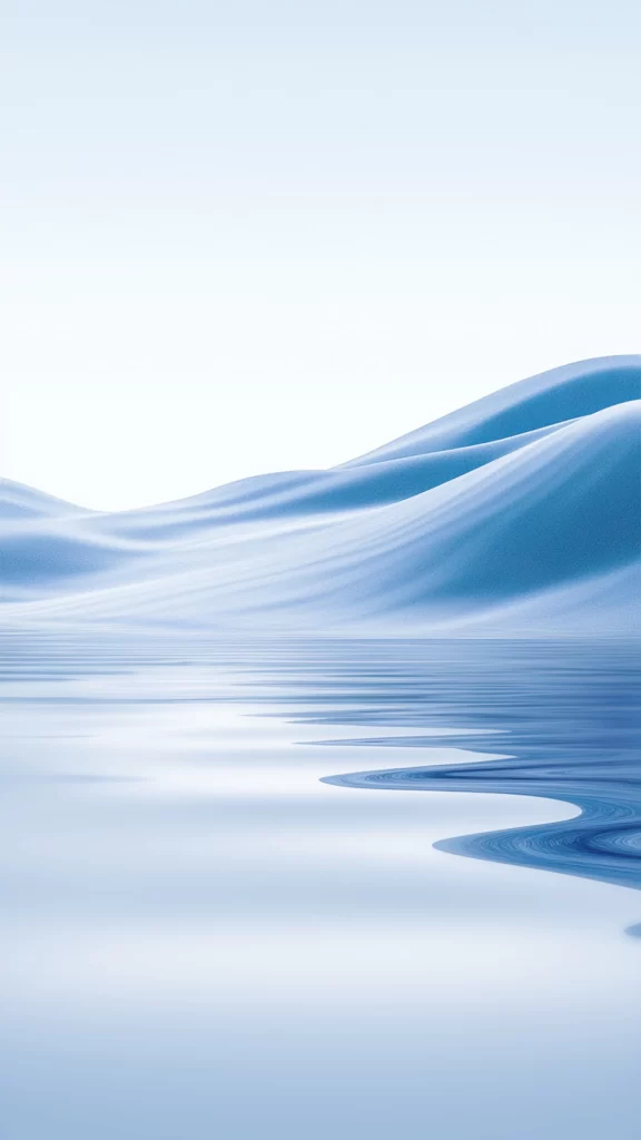 Abstract Landscape Blue Tones Smooth Curves Minimalist