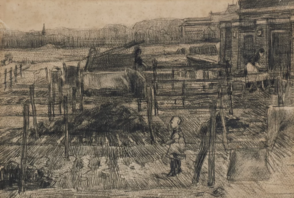 Back Yards with Two Figures Van Gogh
