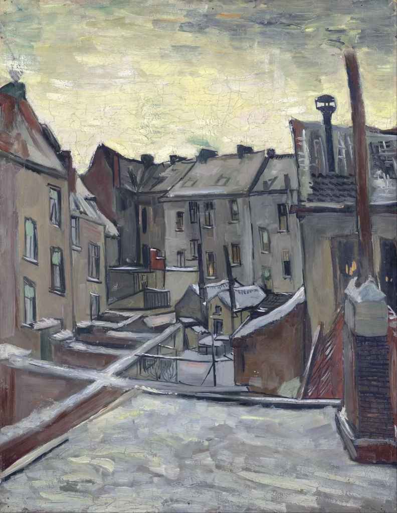 Backyards of Old Houses in Antwerp in the Snow Van Gogh