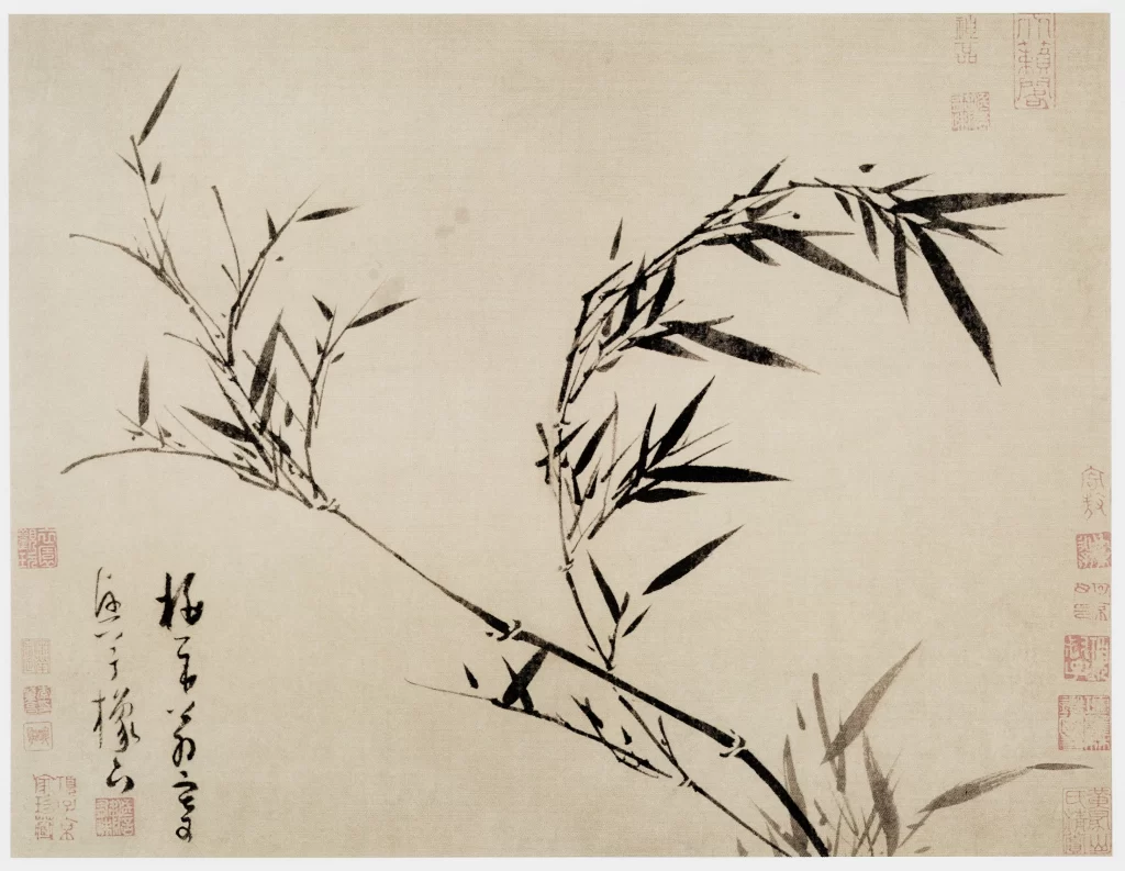 Bamboo New Shoots Rock Textured Ground Wu Zhen
