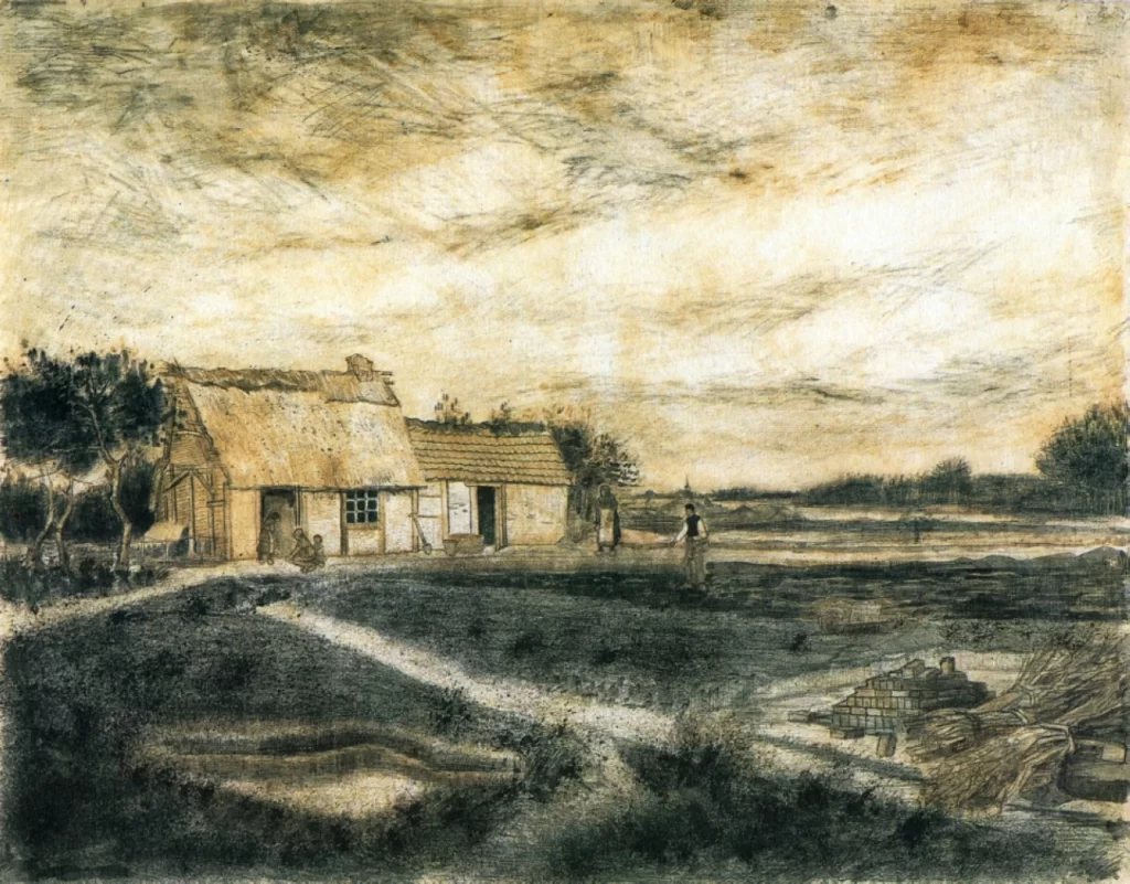 Barn with Moss-Covered Roof Van Gogh