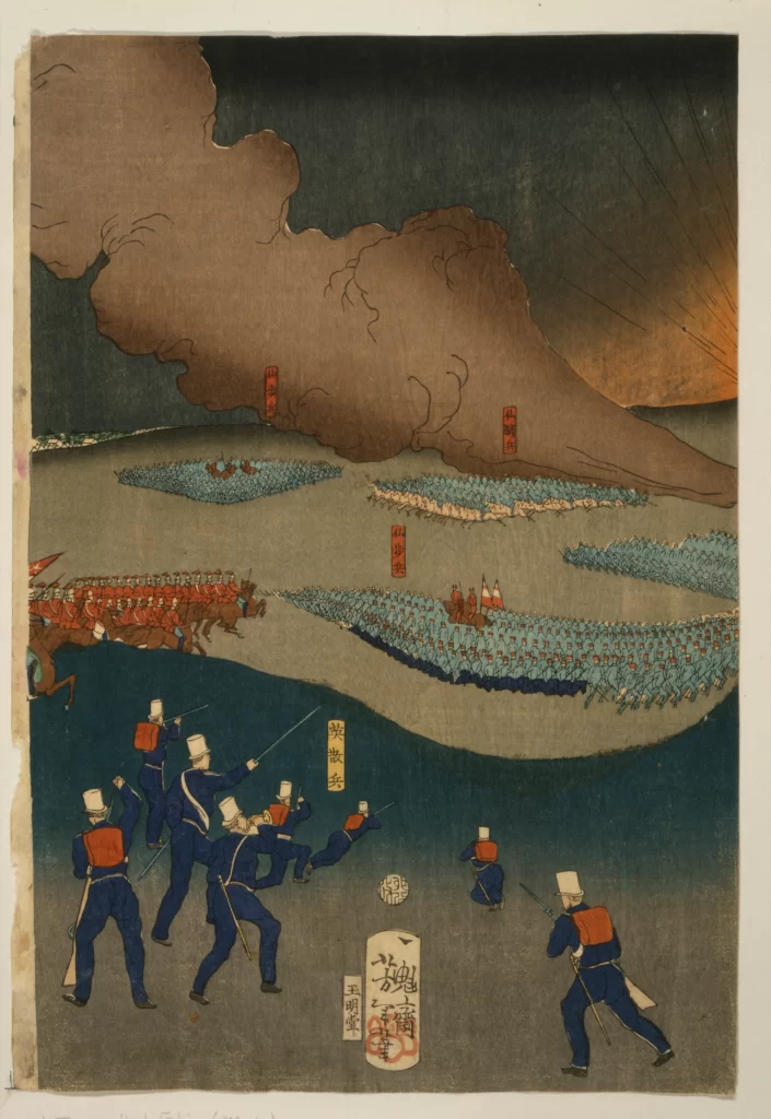 Battle Soldiers Smoke Traditional Art Dynamic