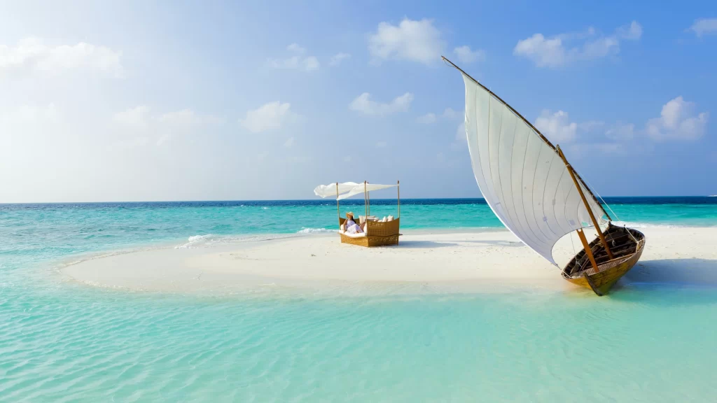 beach boat water sky sand relaxation