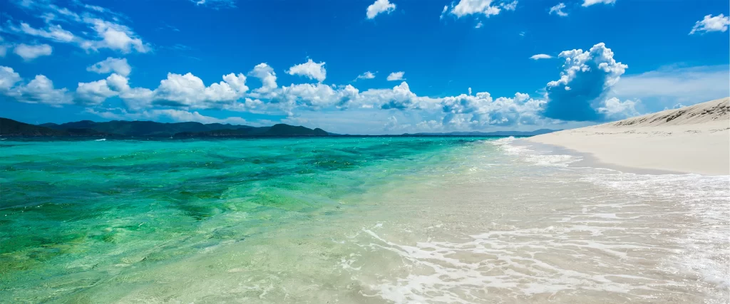 Beach Ocean Waves Sand Sky Clouds