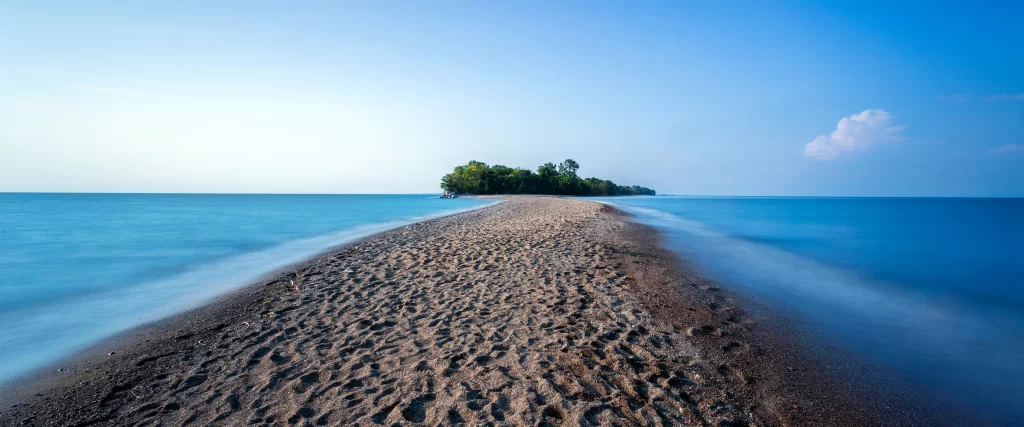 Beach Sand Water Island Trees Sky