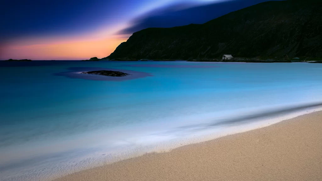 Beach Sunset Ocean Calm Serene Nature