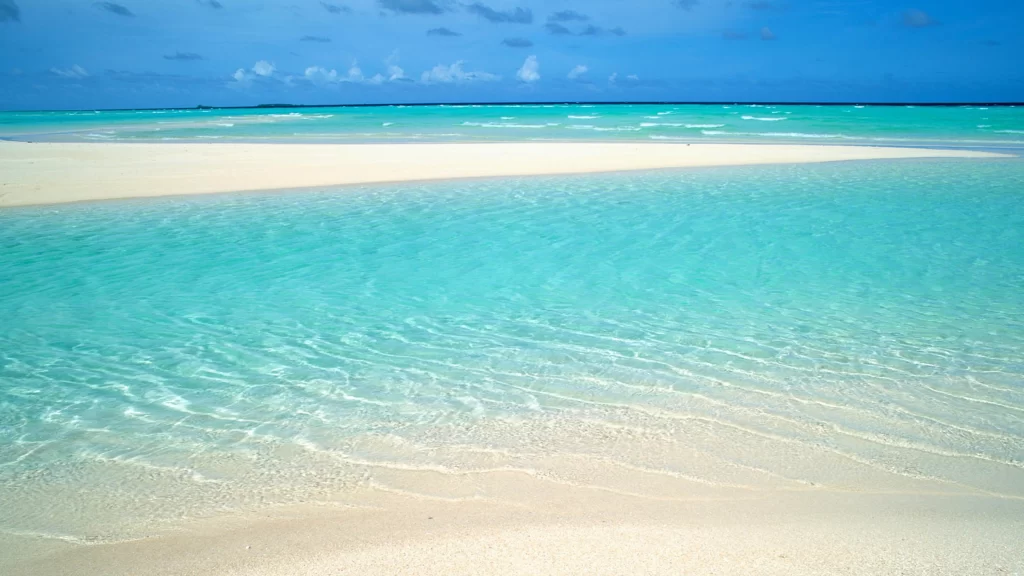 Beach Turquoise Water White Sand Clear Sky Waves Serene