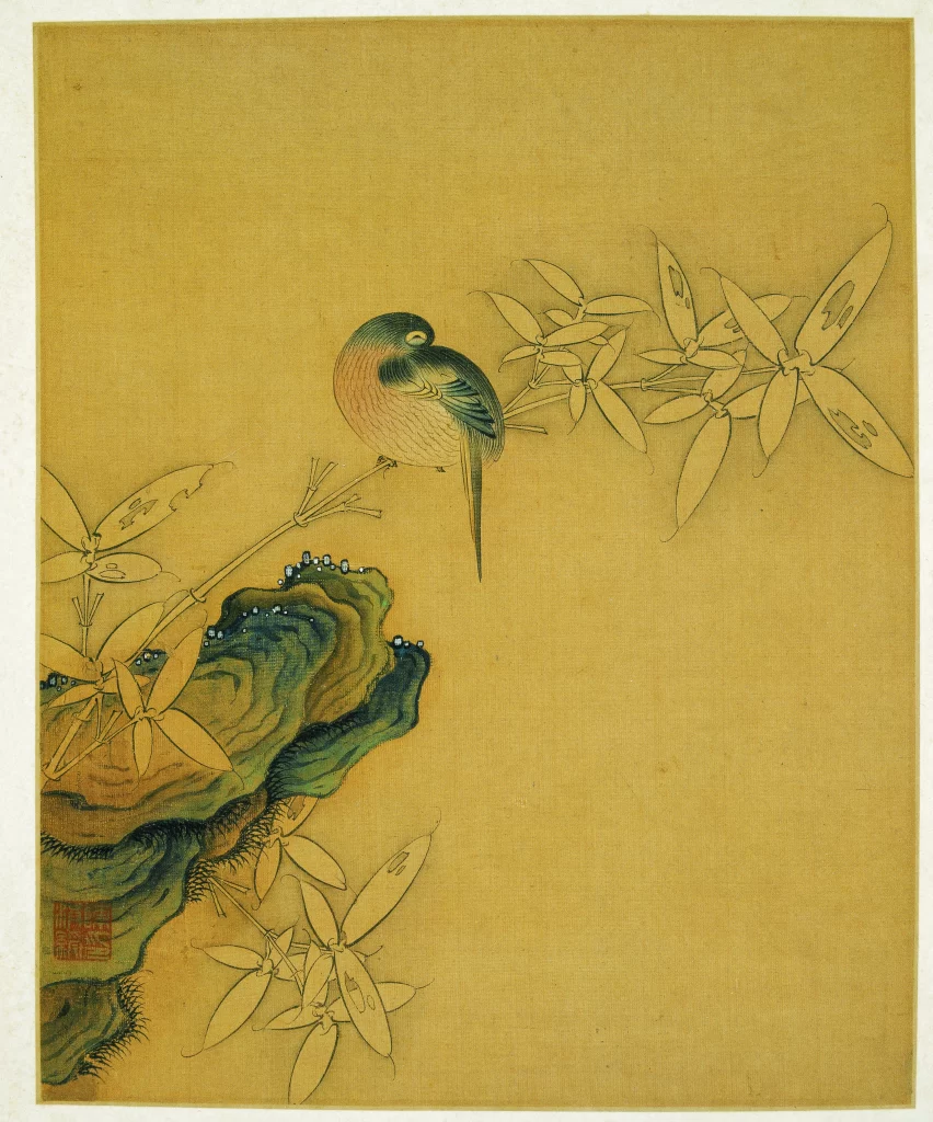 Bird Bamboo Scholar Rock Chen Hongshou