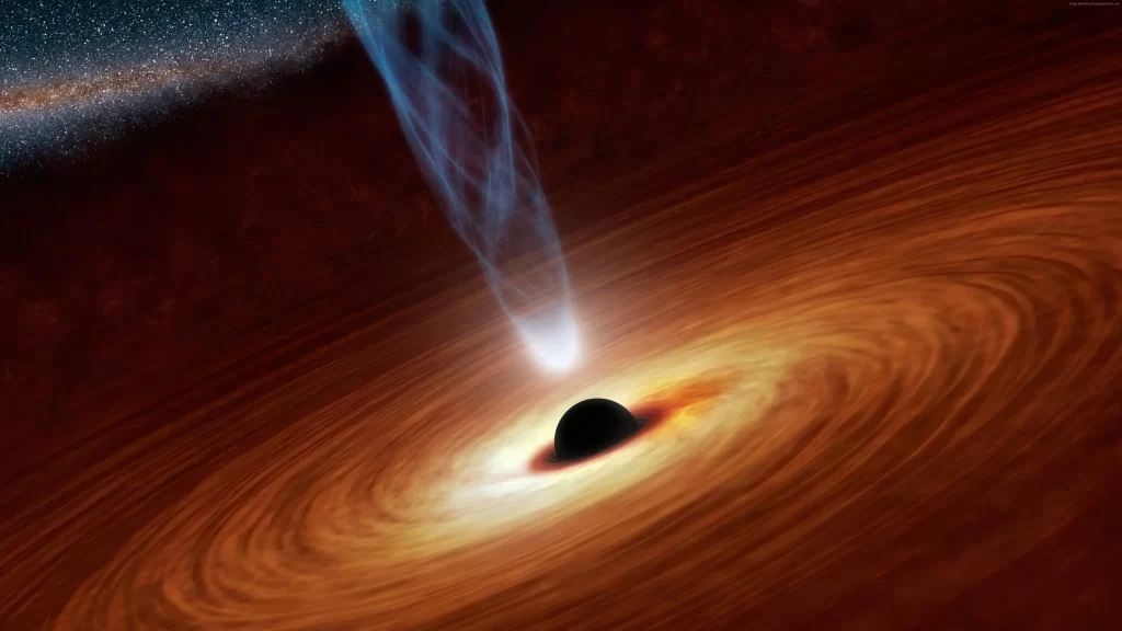 black hole accretion disk jet galaxy cosmic universe