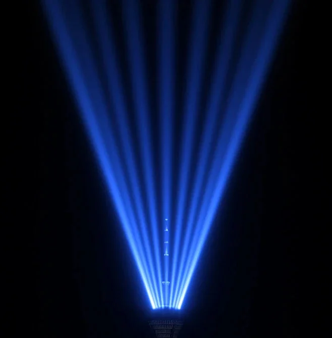 Blue Lights Tower Night Sky Darkness