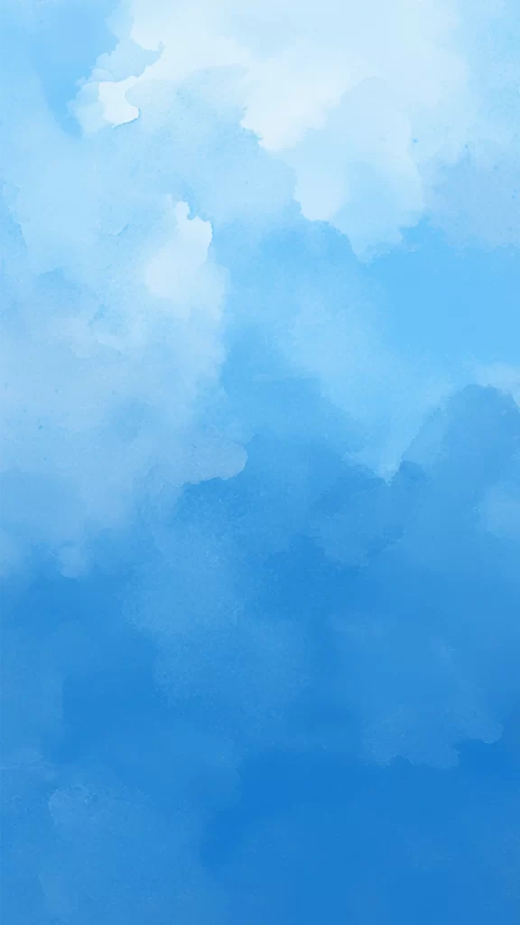 Blue Sky Clouds Serene Tranquil Watercolor