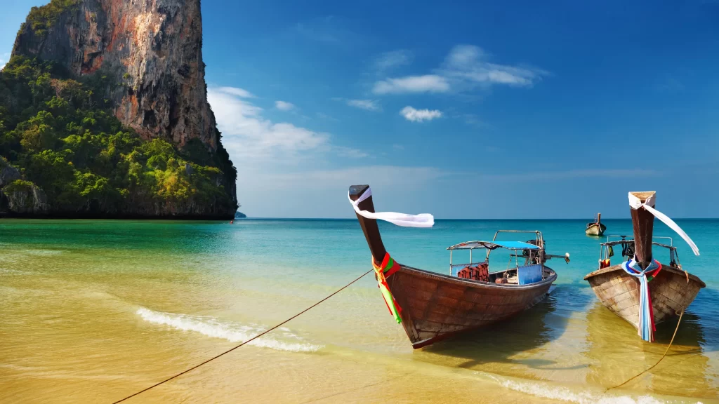 boat beach sea sky mountain ribbon