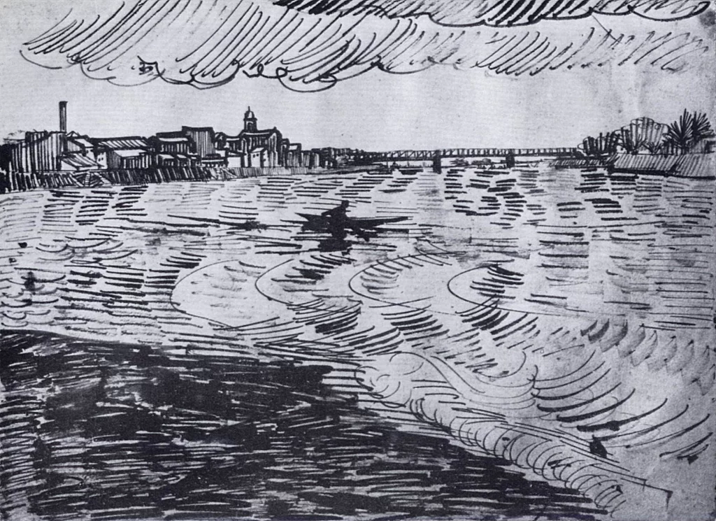Boat on the Rhone Van Gogh