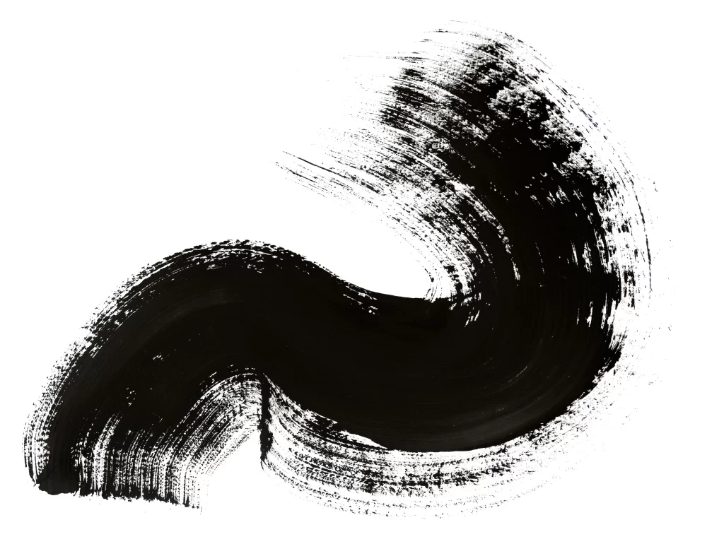Bold Ink Stroke Black Gray Flowing Circular Dense