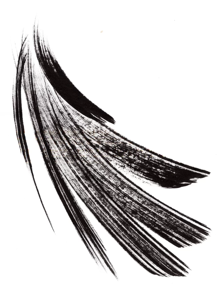 Bold Ink Stroke Black Gray Flowing Horizontal