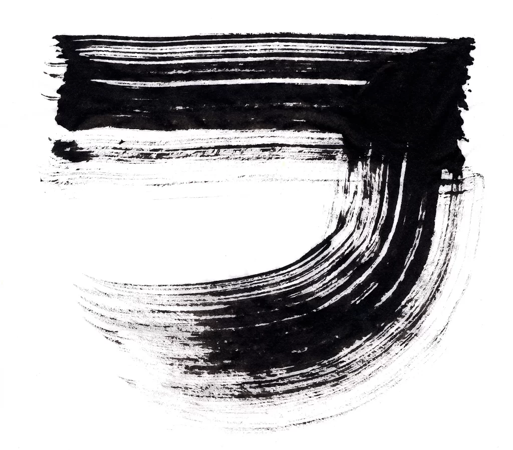Bold Ink Stroke Black Gray Horizontal Flow