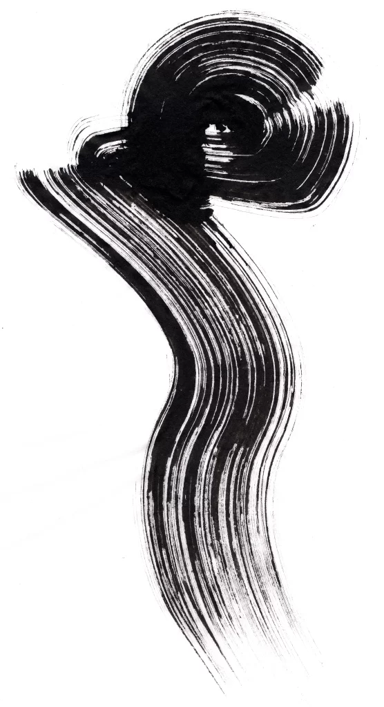 Bold Ink Stroke Black Gray Vertical Flow