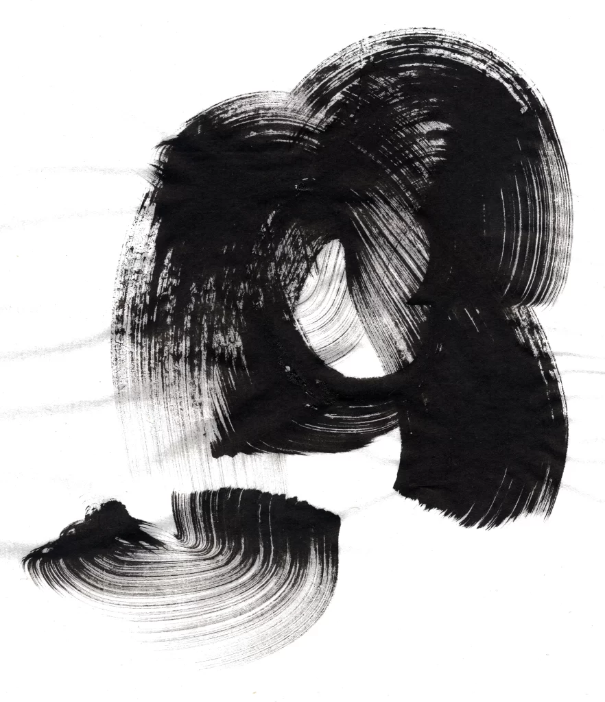 Bold Ink Stroke Black Gray Vertical Flow