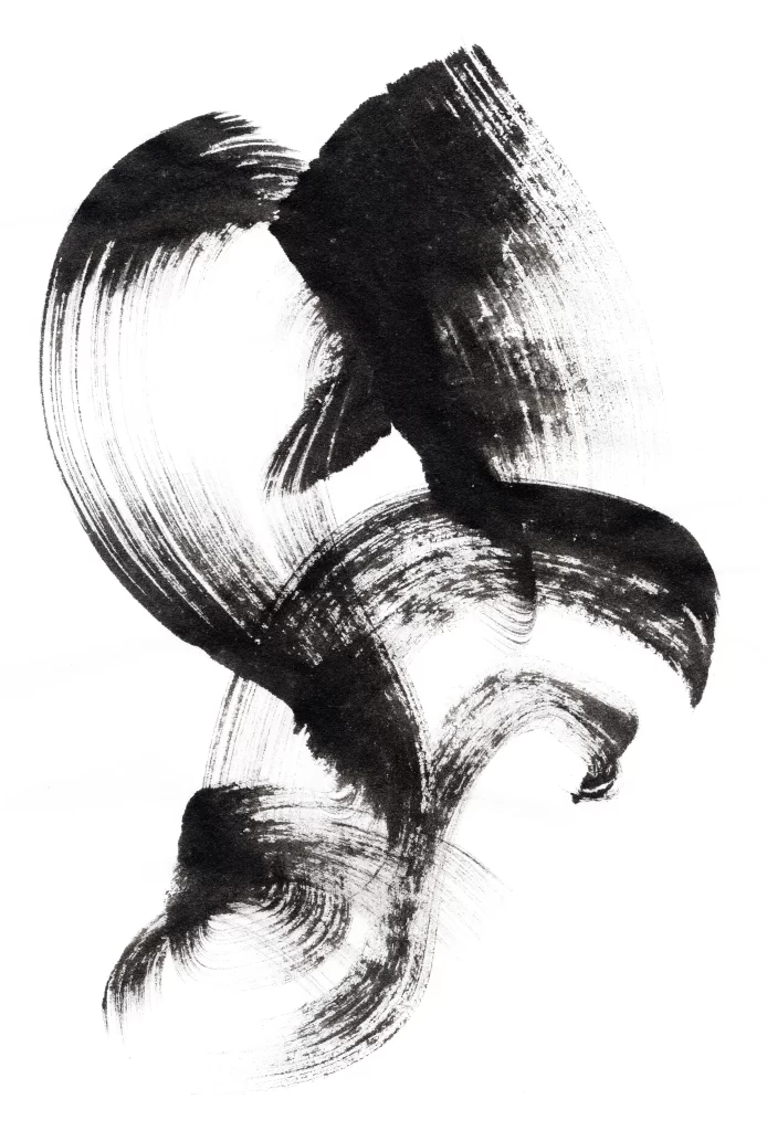 Bold Ink Stroke Black Gray Vertical Flow