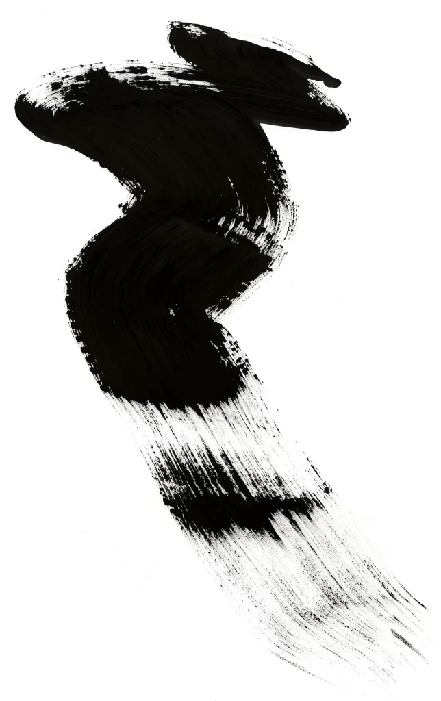 Bold Ink Stroke Black White Flowing Gradient