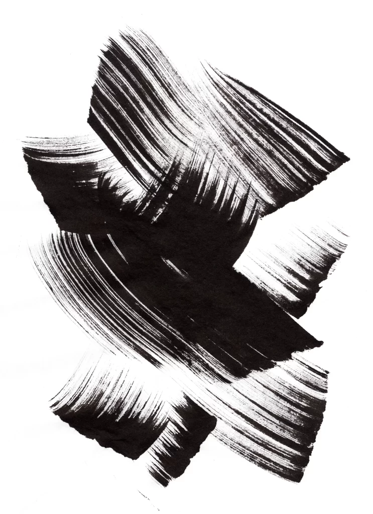 Bold Ink Stroke Black White Flowing Sharp Circular
