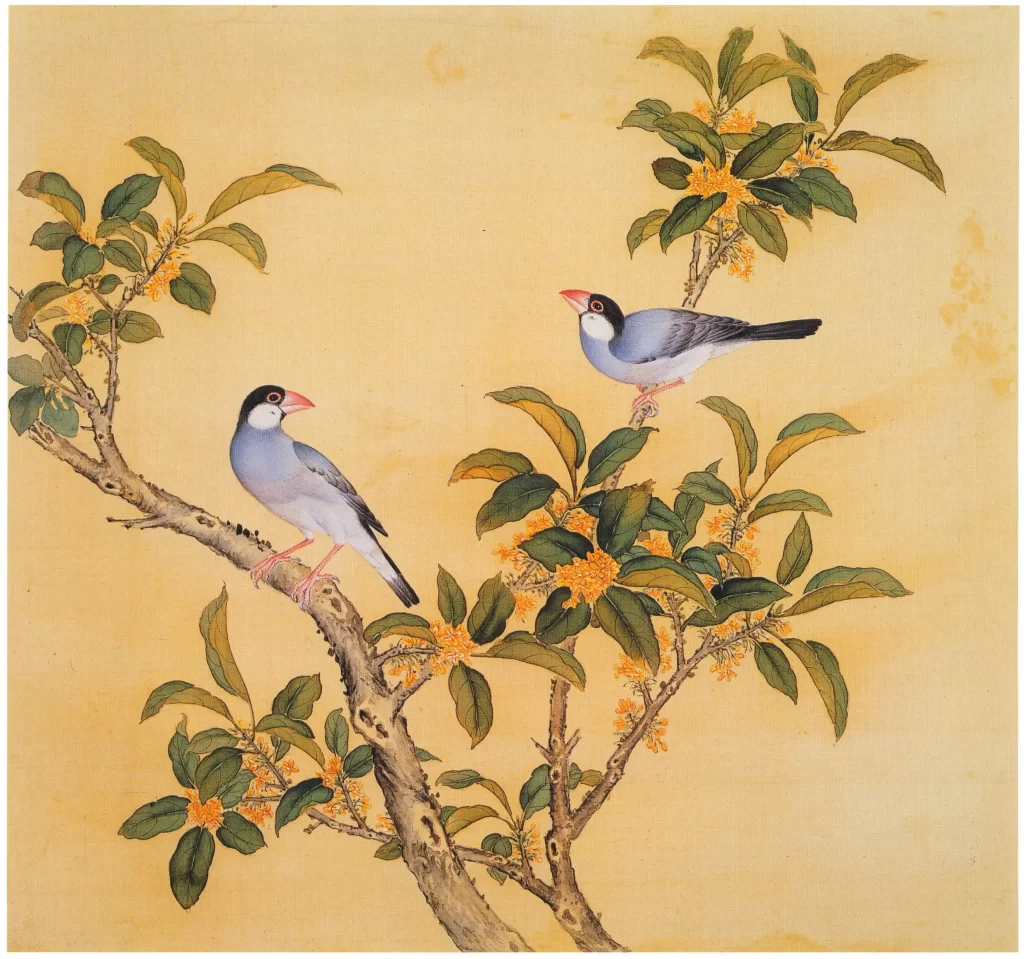 Brambling Bird Branch Berries Yu Sheng