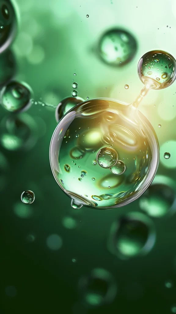 Bubble Green Light Reflection Water Droplet