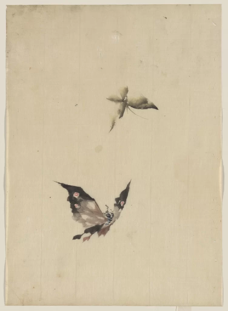 Butterflies Delicate Wings Soft Colors Traditional Japanese Art
