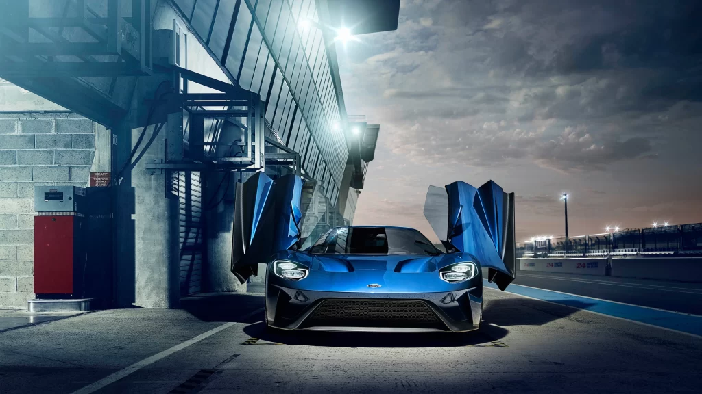 car blue racing track modern design
